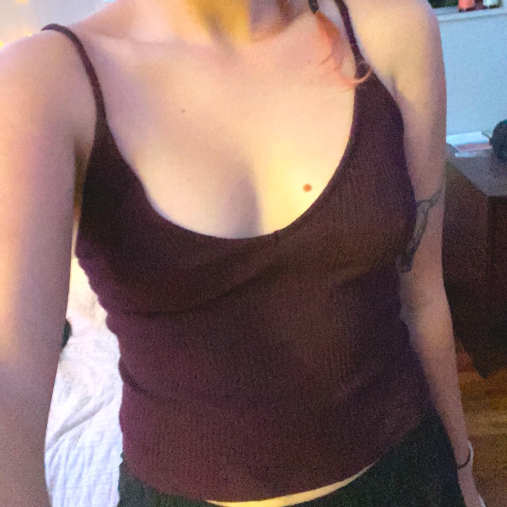 Brandy Melville dark purple knit tank top